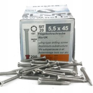 Wkręt skrzydełkowy Reisser 5,5x45 drewno/aluminium INOX 200 sztuk