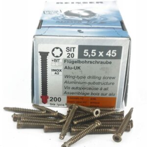 Wkręt skrzydełkowy Reisser 5,5x45 drewno/aluminium antiq 200 sztuk